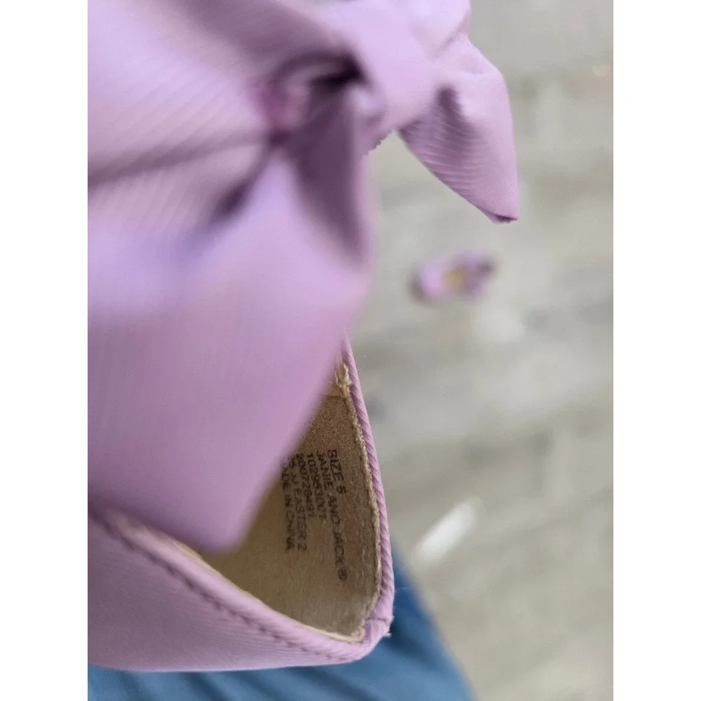 Janie and Jack Girls Lavender Purple Bow Mary Jane Dress Shoes Flats Baby Sz 5us